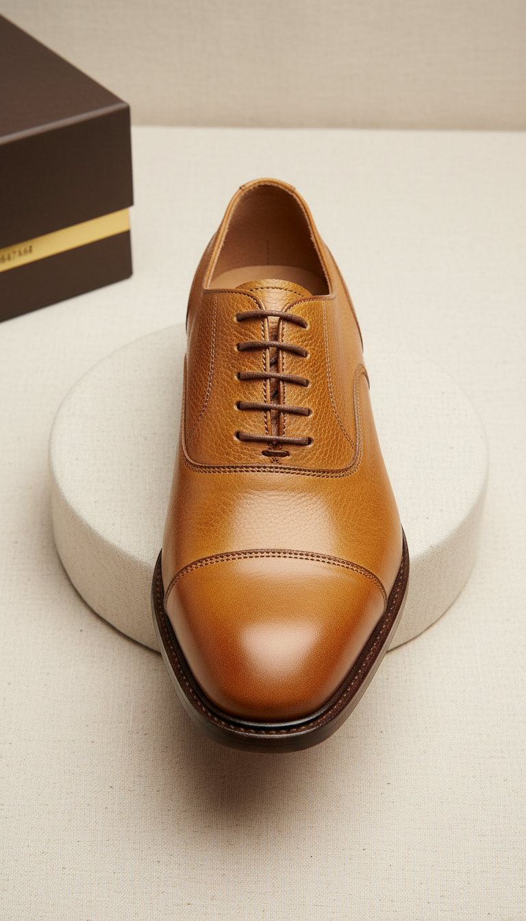 Wheat Gold Cap-Toe Oxford Shoe